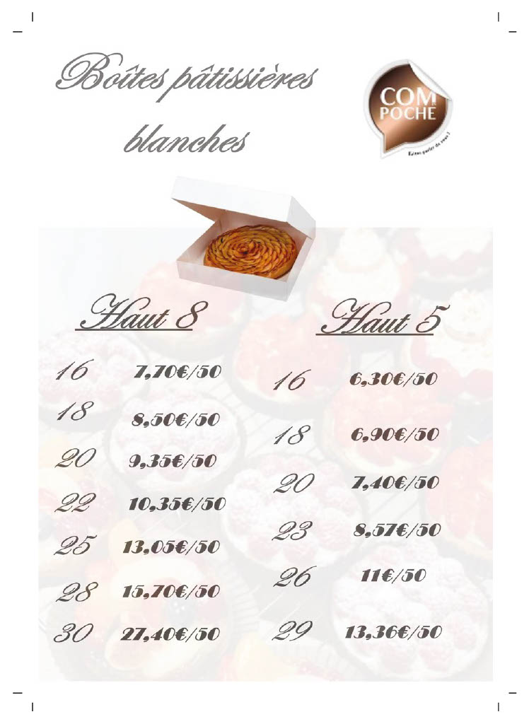 com-en-poche, boites patissieres blanches