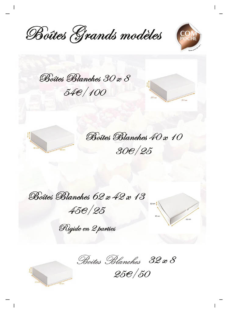 com-en-poche, boites patissieres blanches