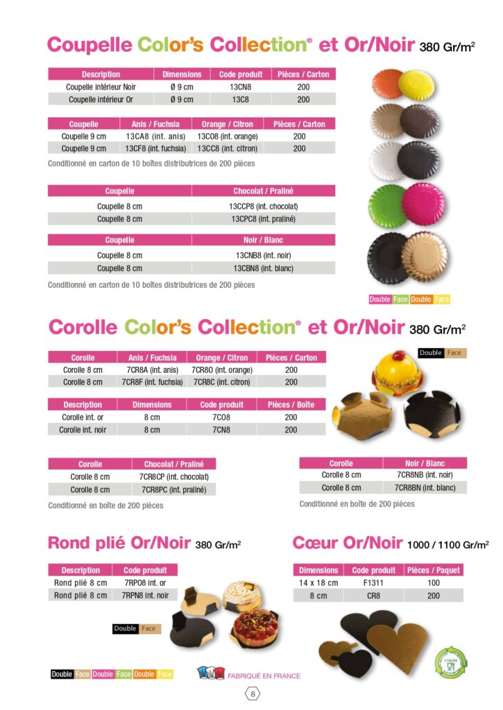 com-en-poche, coupelles or et noir